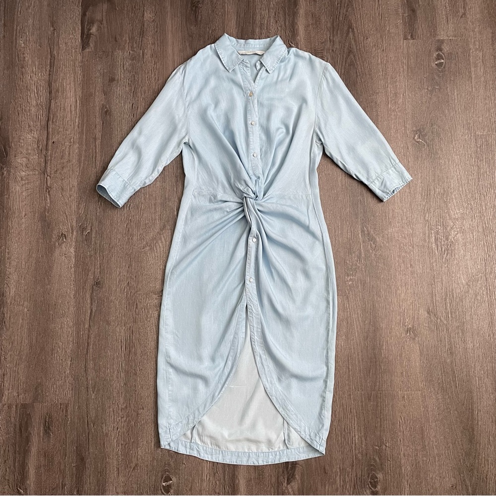 Zara Denim Collection button up Blue midi dress (S)